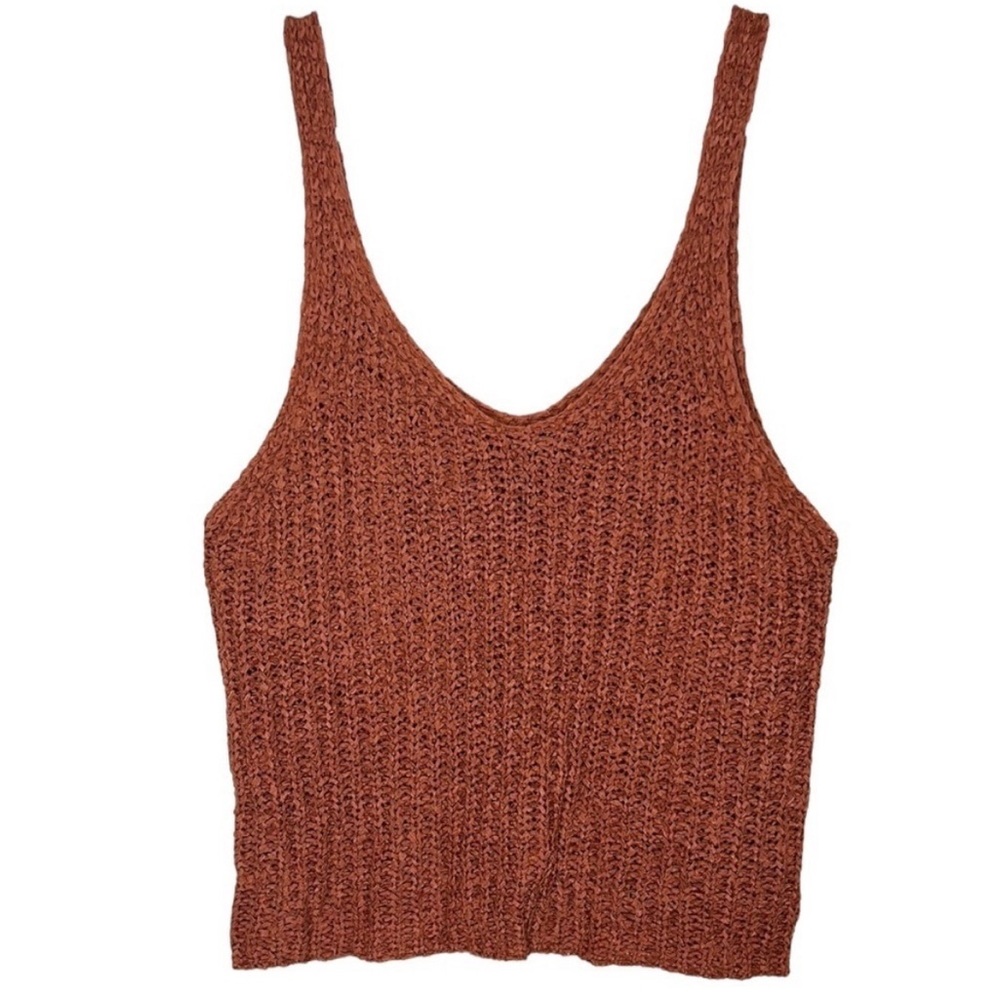 Anthropologie Moon & Madison Burnt Orange Knit Tank Top